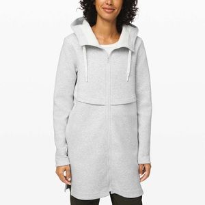 lululemon athletica Light Heather Gray Full-Zip Long Hoodie